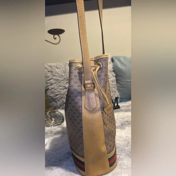 Gucci Micro GG Supreme Web Sherry Line Bucket (Vintage) - Picture 6 of 16